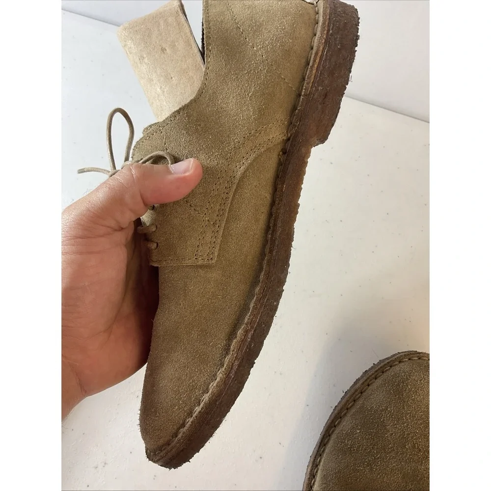 J‎ Crew Tan Suede Leather Oxford Dress Shoes Size 8 Mens Lace Up Italy Travel